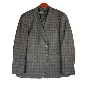 John Varvatos USA Star Peak Lapel Blazer Sport Coat 44R Jacket Gray Glen New